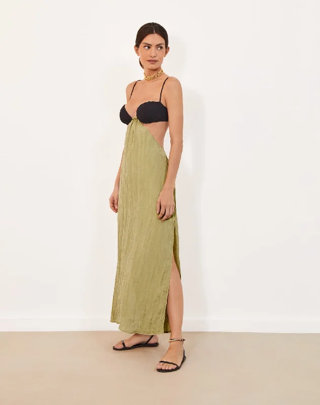 Iona Long Dress (exchange only) - Olivine