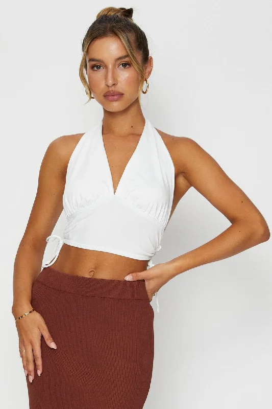 White Top Halter Neck