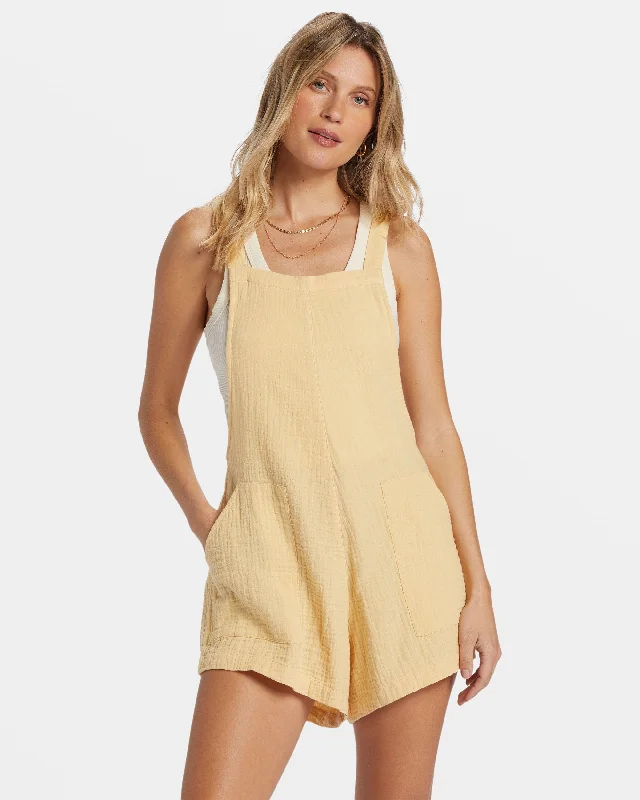 Beach Crush Romper - Pale Yellow