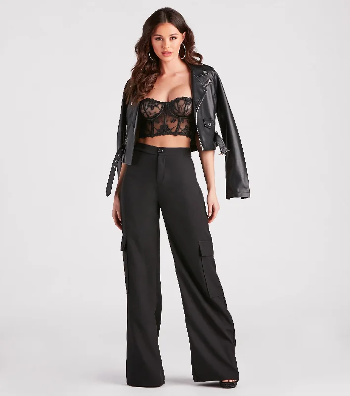 Keep It Cool Wide-Leg Cargo Trouser Pants