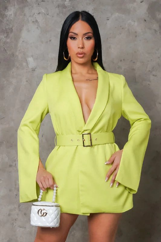 Chic Boss Romper - Lime