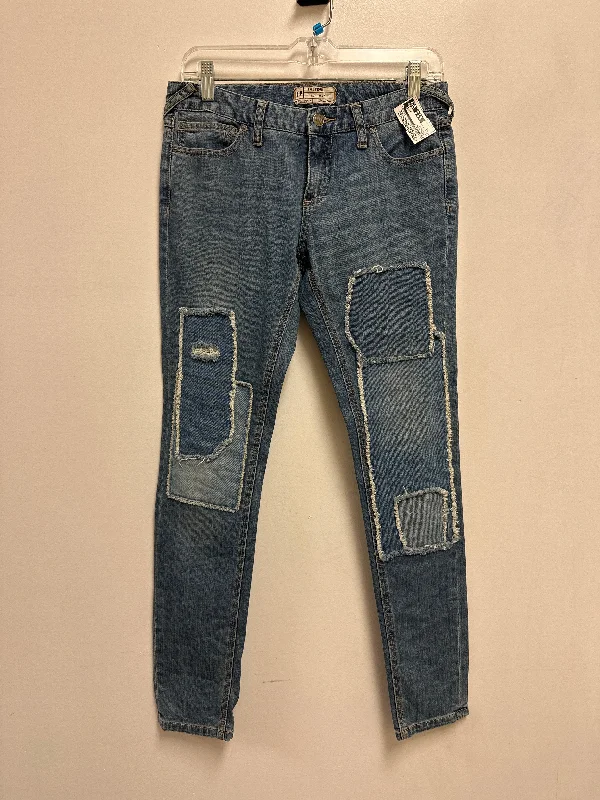 Jeans Skinny By Free People In Blue Denim, Size: 4