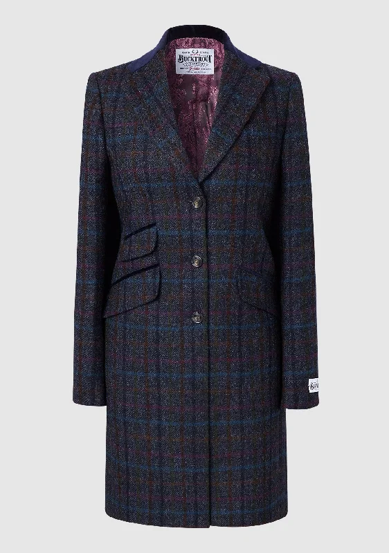 Tori ¾ Coat - Navy Multi Check