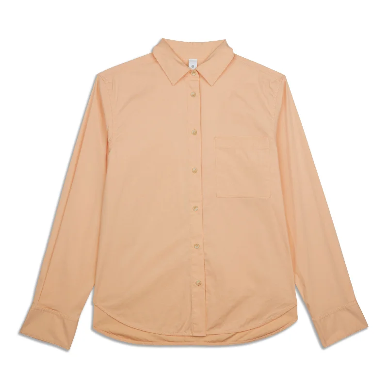 Relaxed-Fit -Blend Poplin Button-Down Shirt - Resale