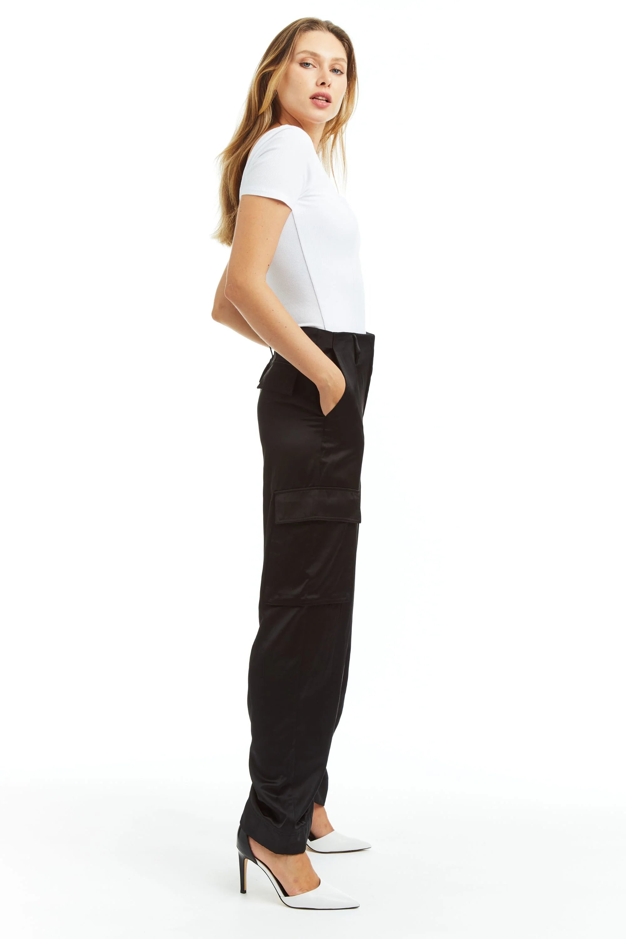 Tractr Satin Cargo Pants *FINAL SALE*