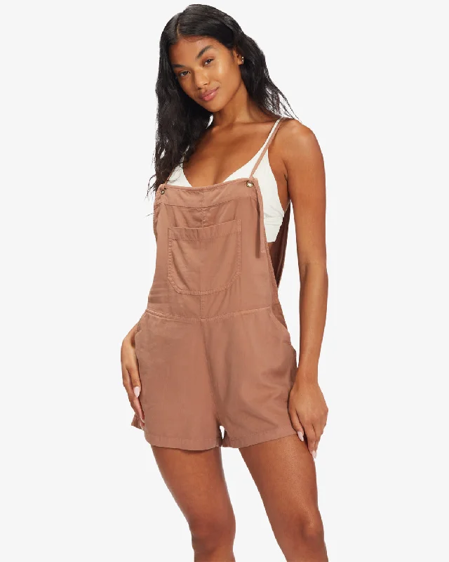 Out N About Overalls Romper - Nutmeg