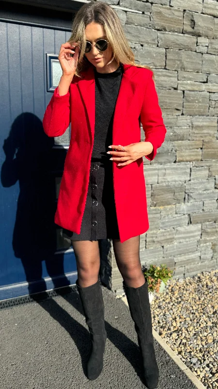 Rosario Red Collared Coat