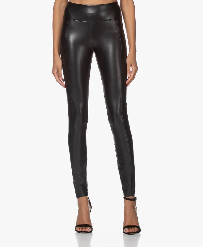 Edie Vegan Leather Forming Leggings In Black