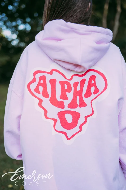 Alpha O Wavy Heart Hoodie