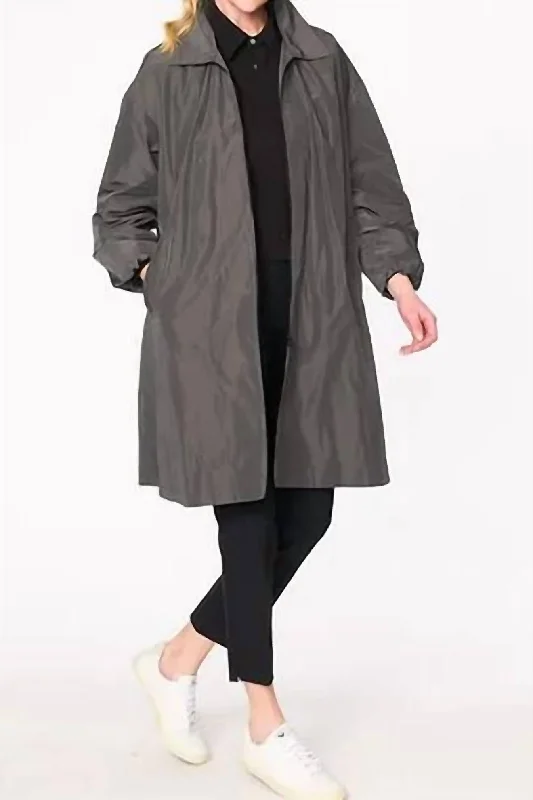 Swing Coat In Charcoal