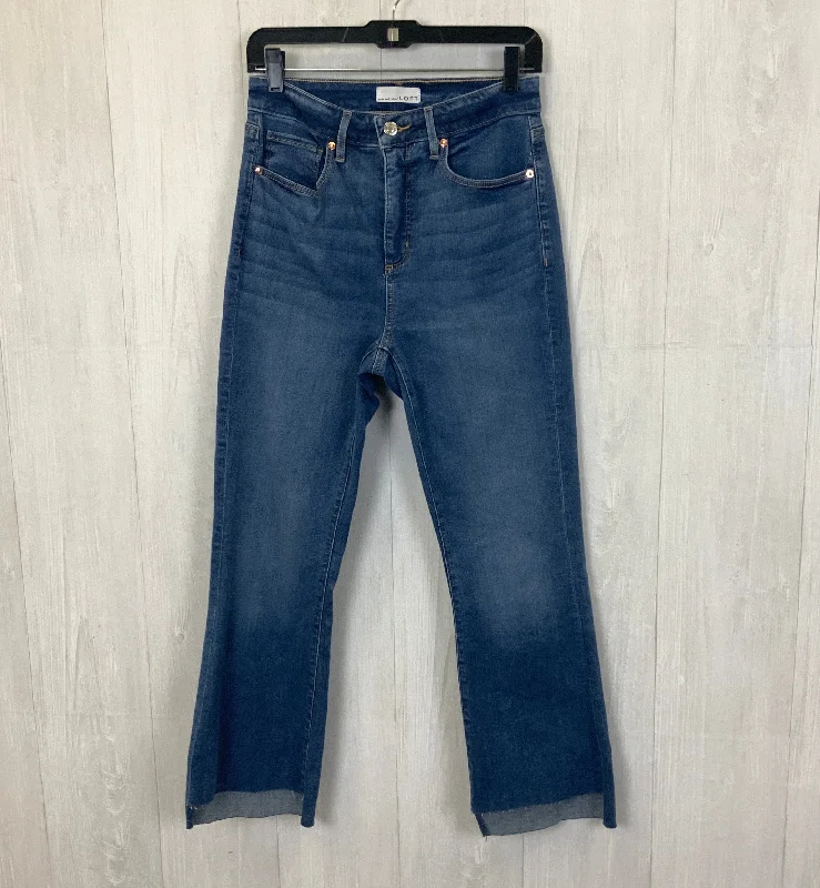 Jeans Cropped By Loft In Blue Denim, Size: 4