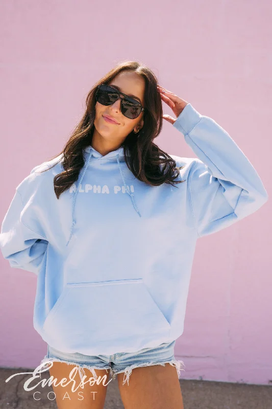 Alpha Phi Light Blue Bubble Hoodie