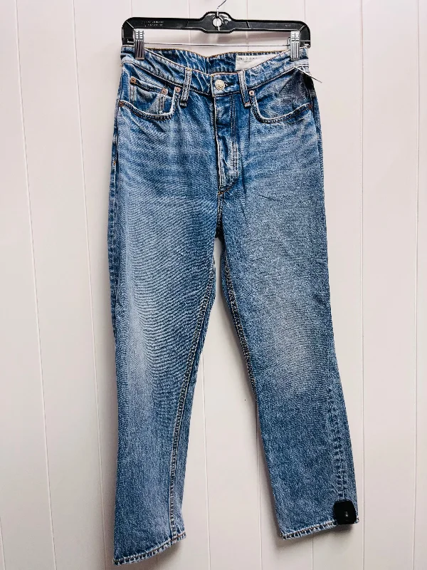 Jeans Straight By Rag & Bones Jeans In Blue Denim, Size: 4