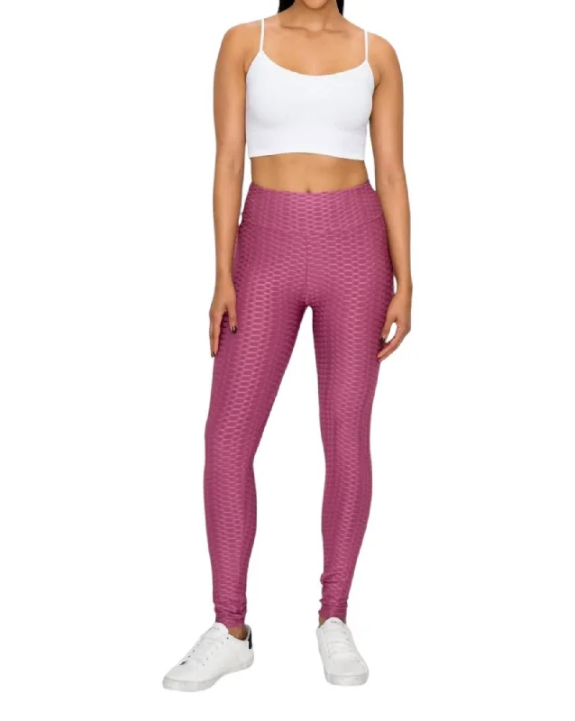 Honeycomb Leggings In Mauve