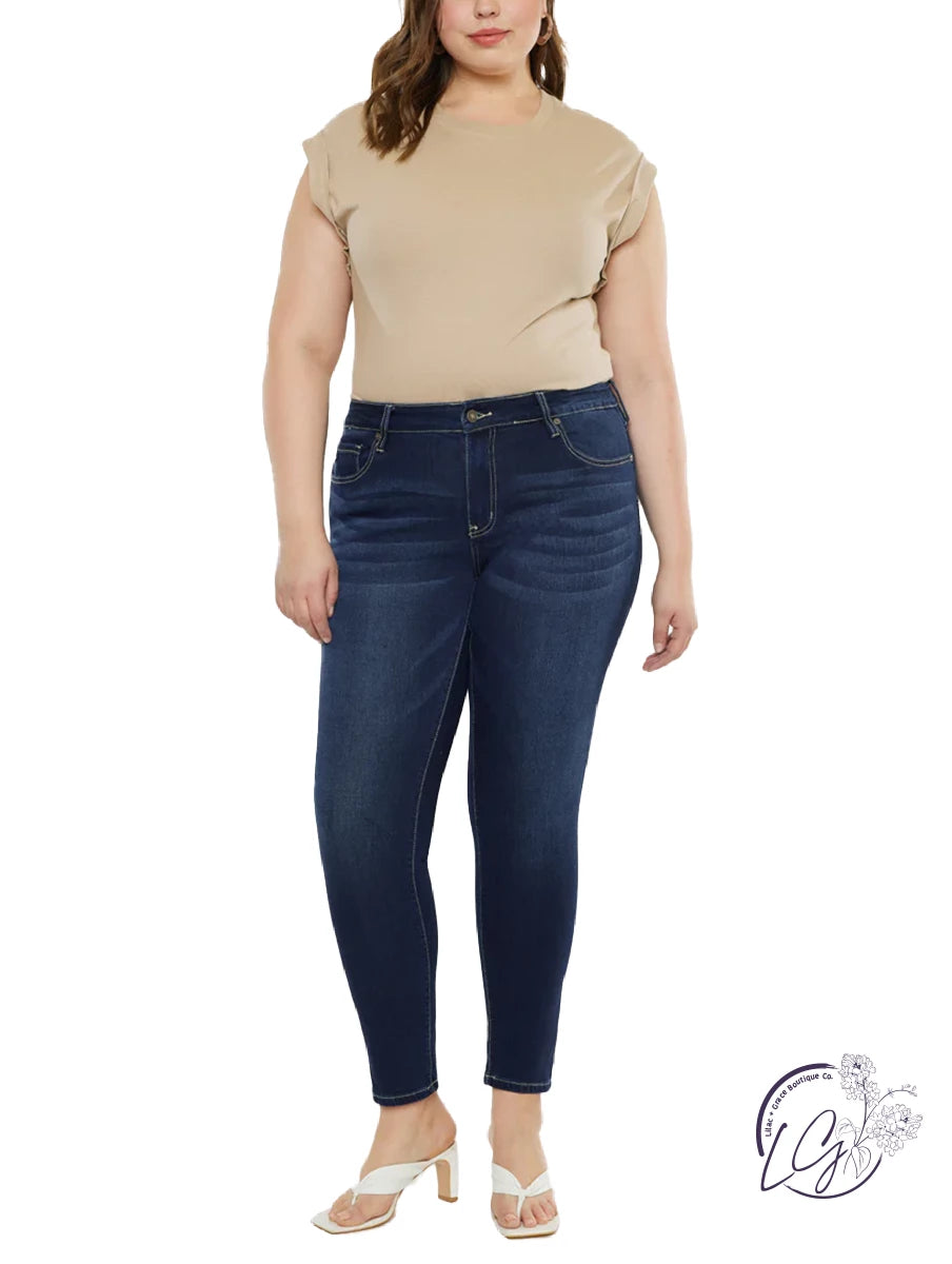 Curvy Sabrina Mid-Rise Super Skinny Jean by KanCan