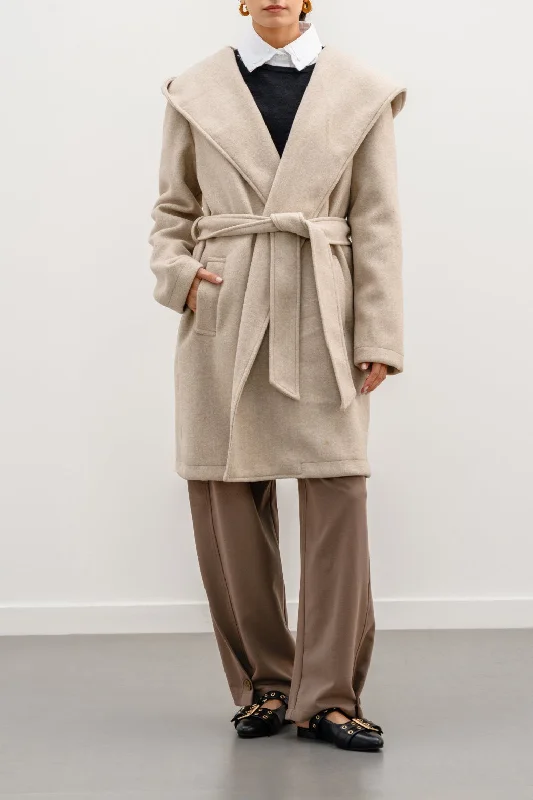 MIDI COAT WITH HOOD