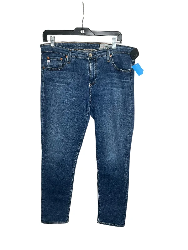 Jeans Skinny By Adriano Goldschmied In Blue Denim, Size: 16